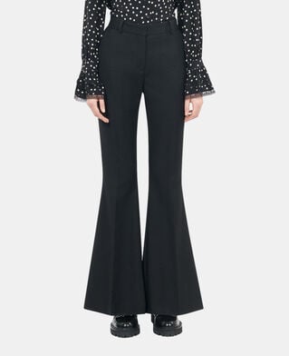 The Kooples FEMME BLACK pantalon tailleur en laine m&eacute;lang&eacute;e noir