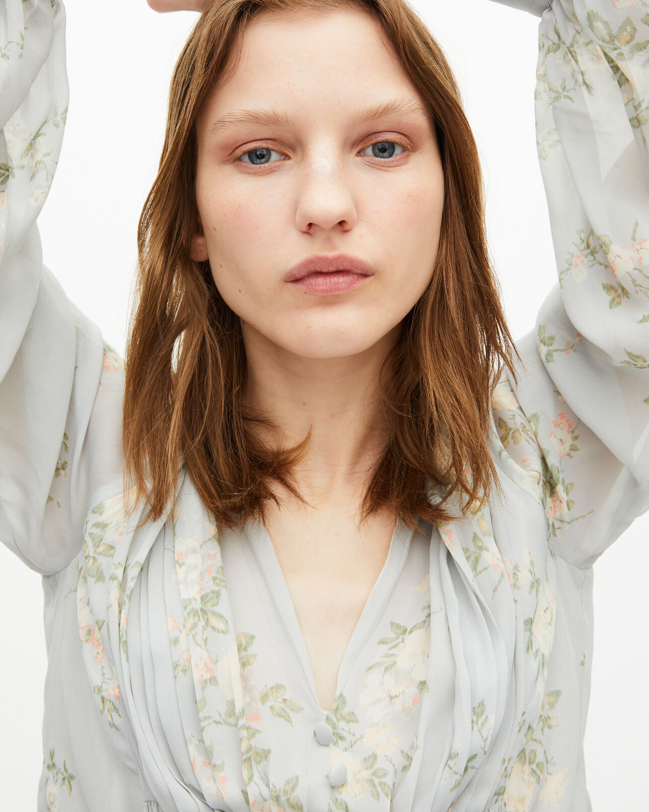 The Kooples WOMEN BLUE blue floral print top