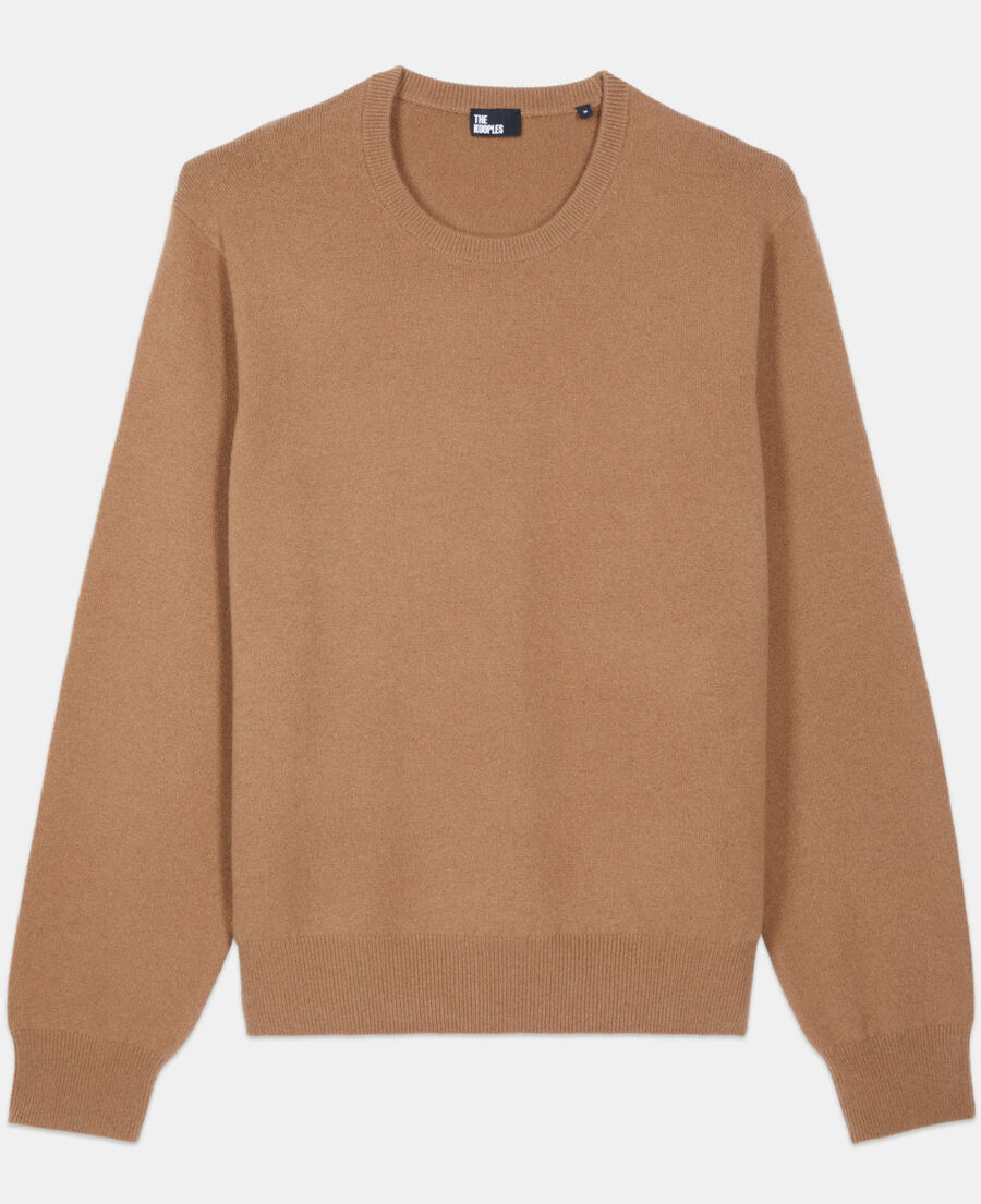 The Kooples MEN DARK CAMEL camel cashmere sweater