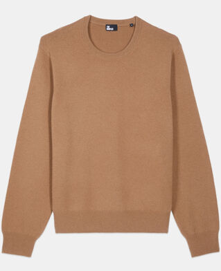The Kooples MEN DARK CAMEL camel cashmere sweater