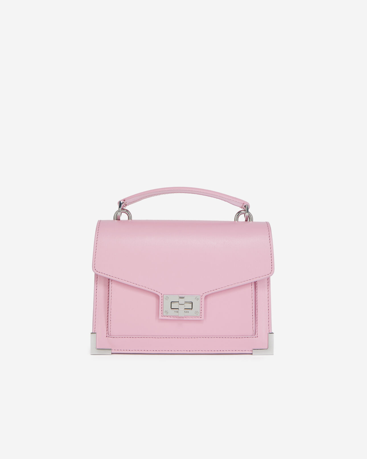 The Kooples FEMME PINK sac small emily cuir lisse rose pastel