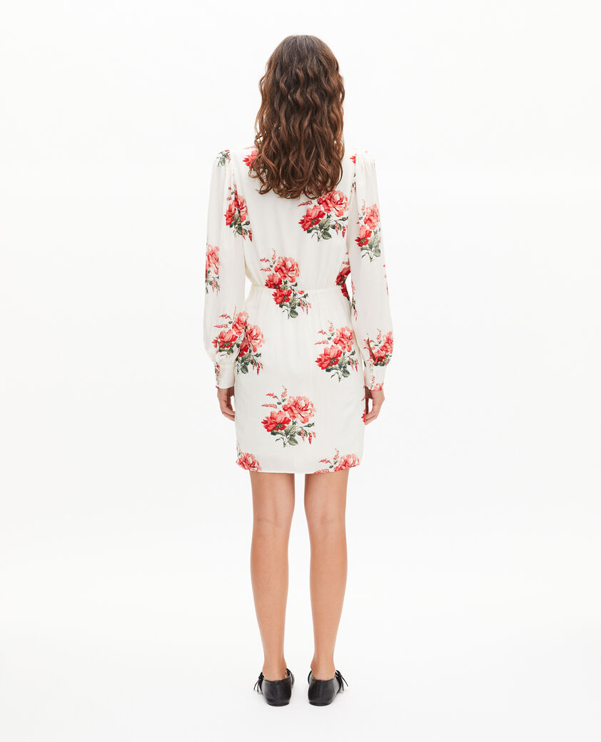 The Kooples WOMEN WHITE - RED white floral print wrap dress