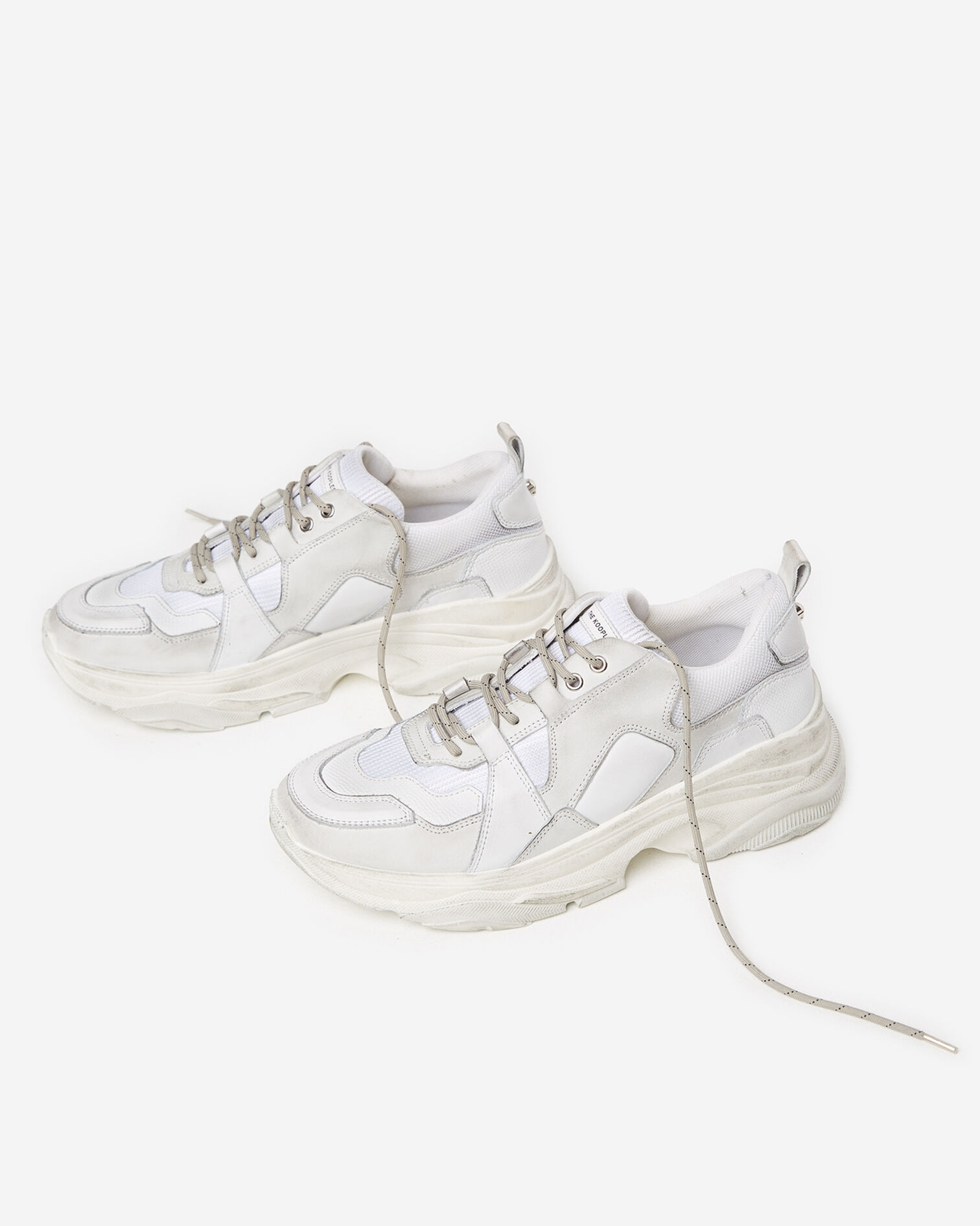 Baskets blanches large semelle, WHITE, hi-res image number null