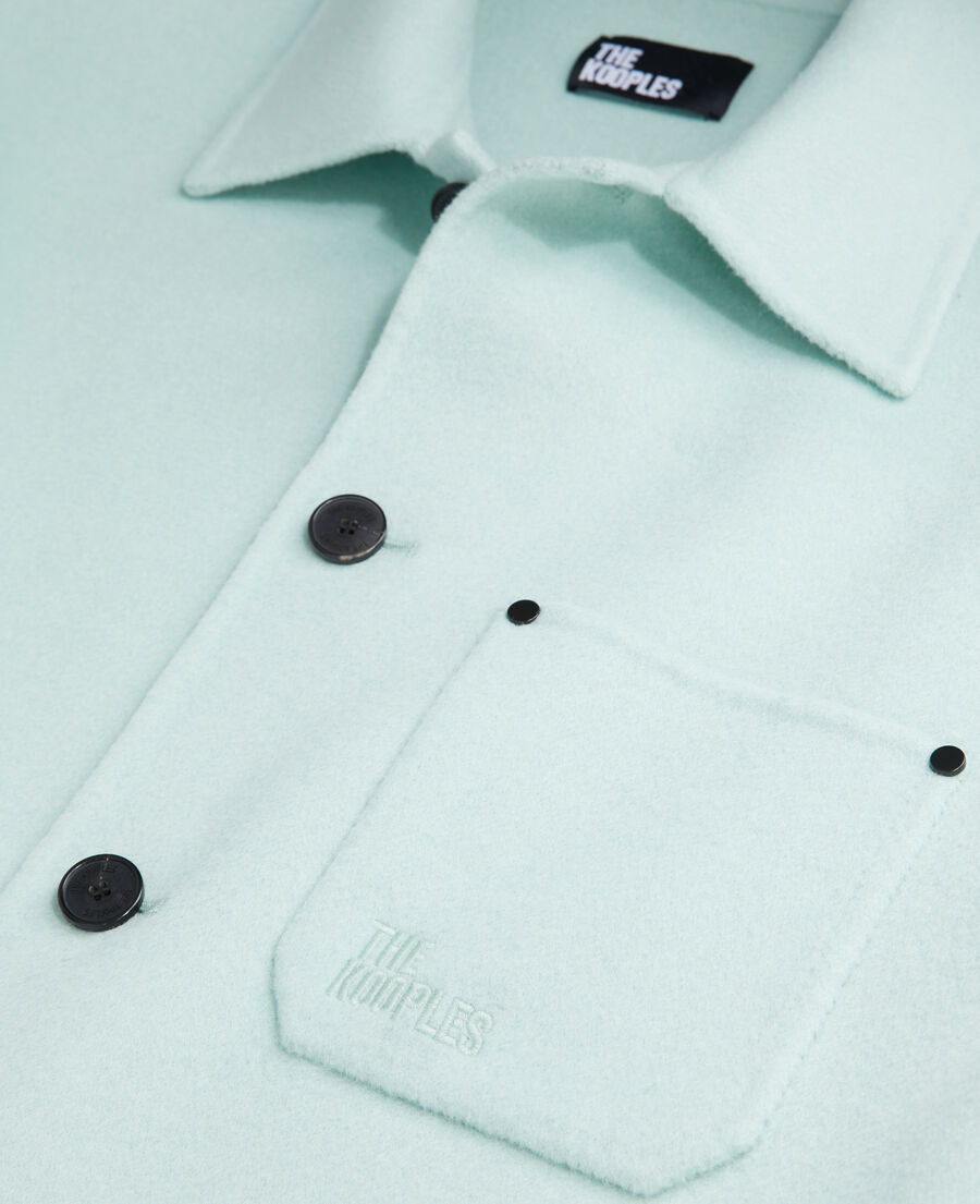The Kooples HOMME OCEAN blouson type surchemise vert en laine