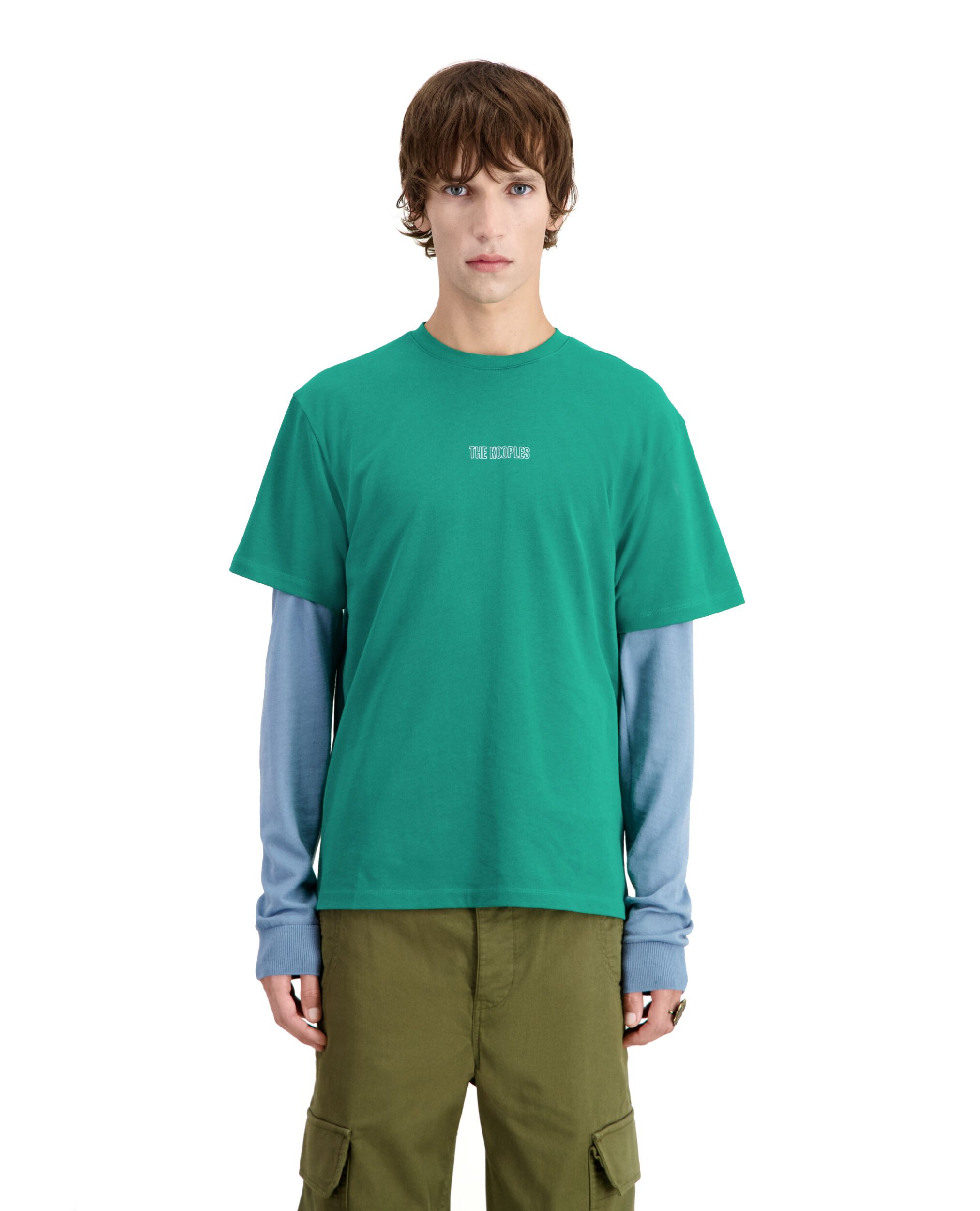 Grünes T-Shirt Herren mit Logo, FOREST, hi-res image number null
