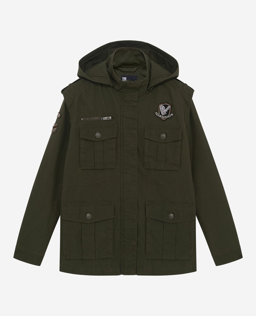 The Kooples DAMEN KAKI khakifarbener parka mit kapuze