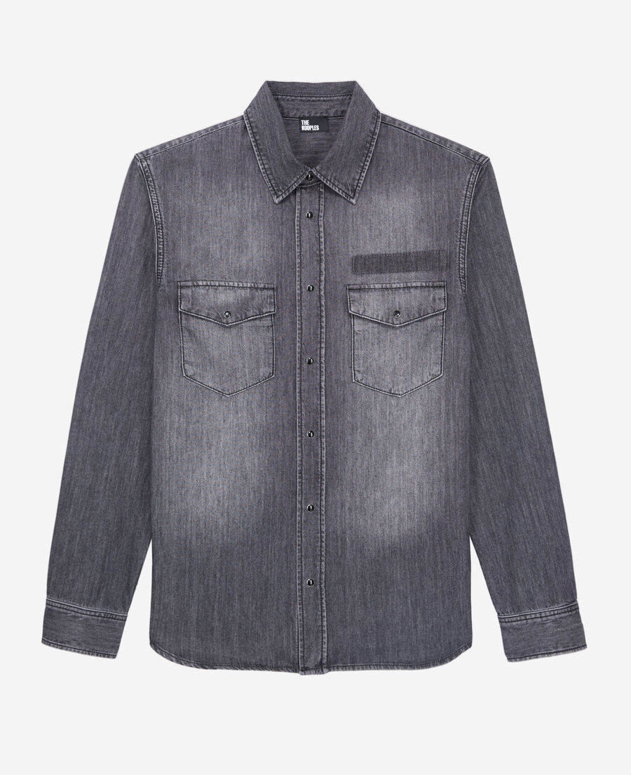 graues hemd aus denim