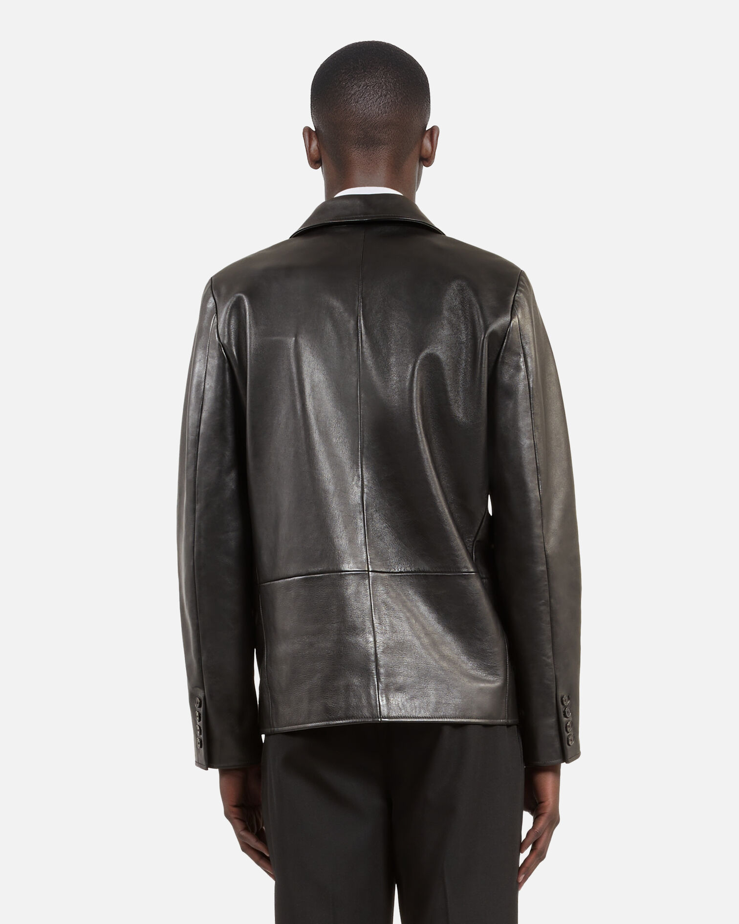 Veste en cuir noire, BLACK, hi-res image number null