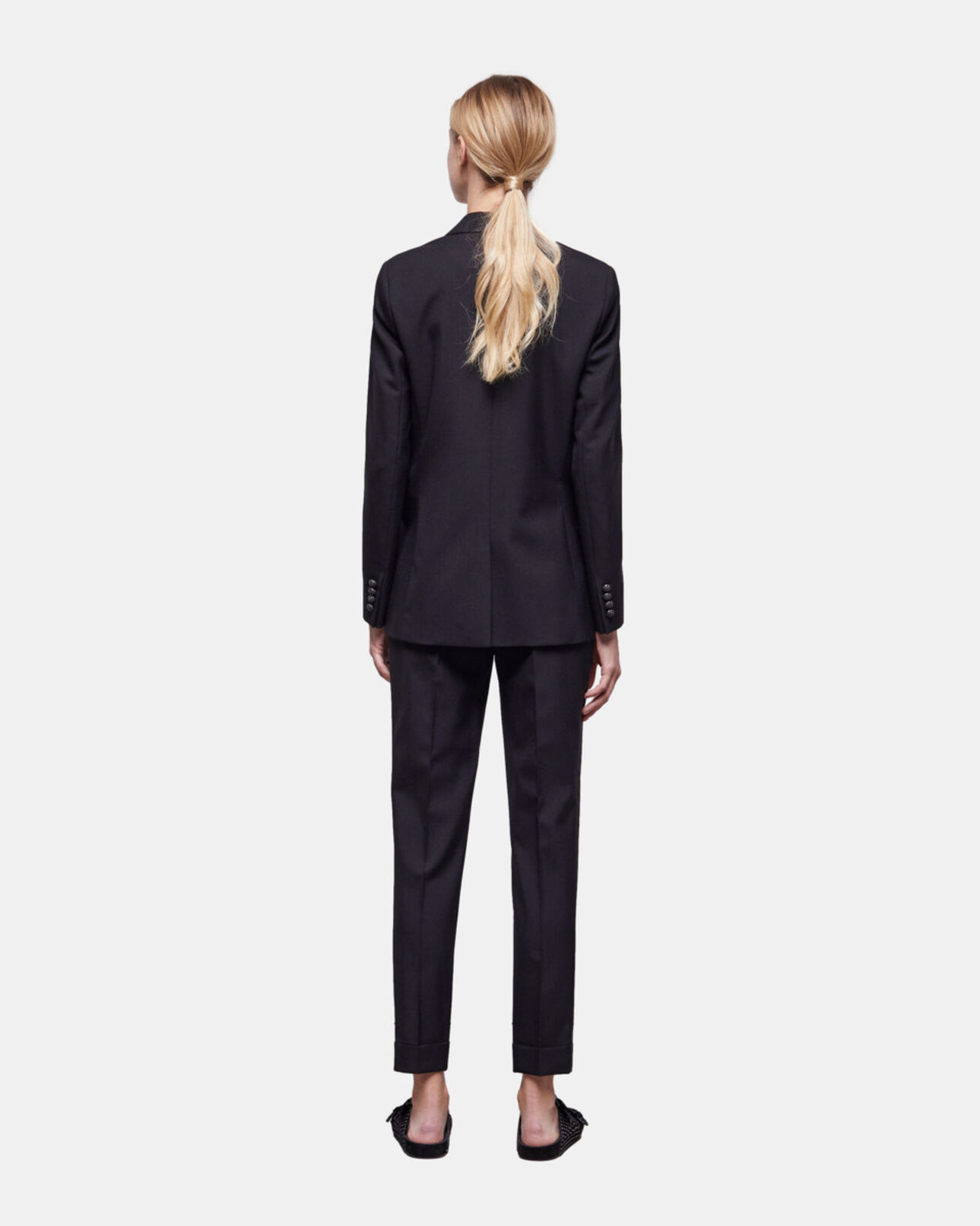 The Kooples WOMEN BLACK black wool suit jacket
