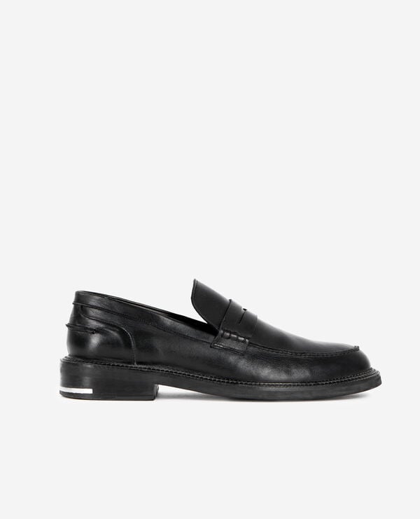 The Kooples HERREN BLACK schwarze pennyloafer aus leder