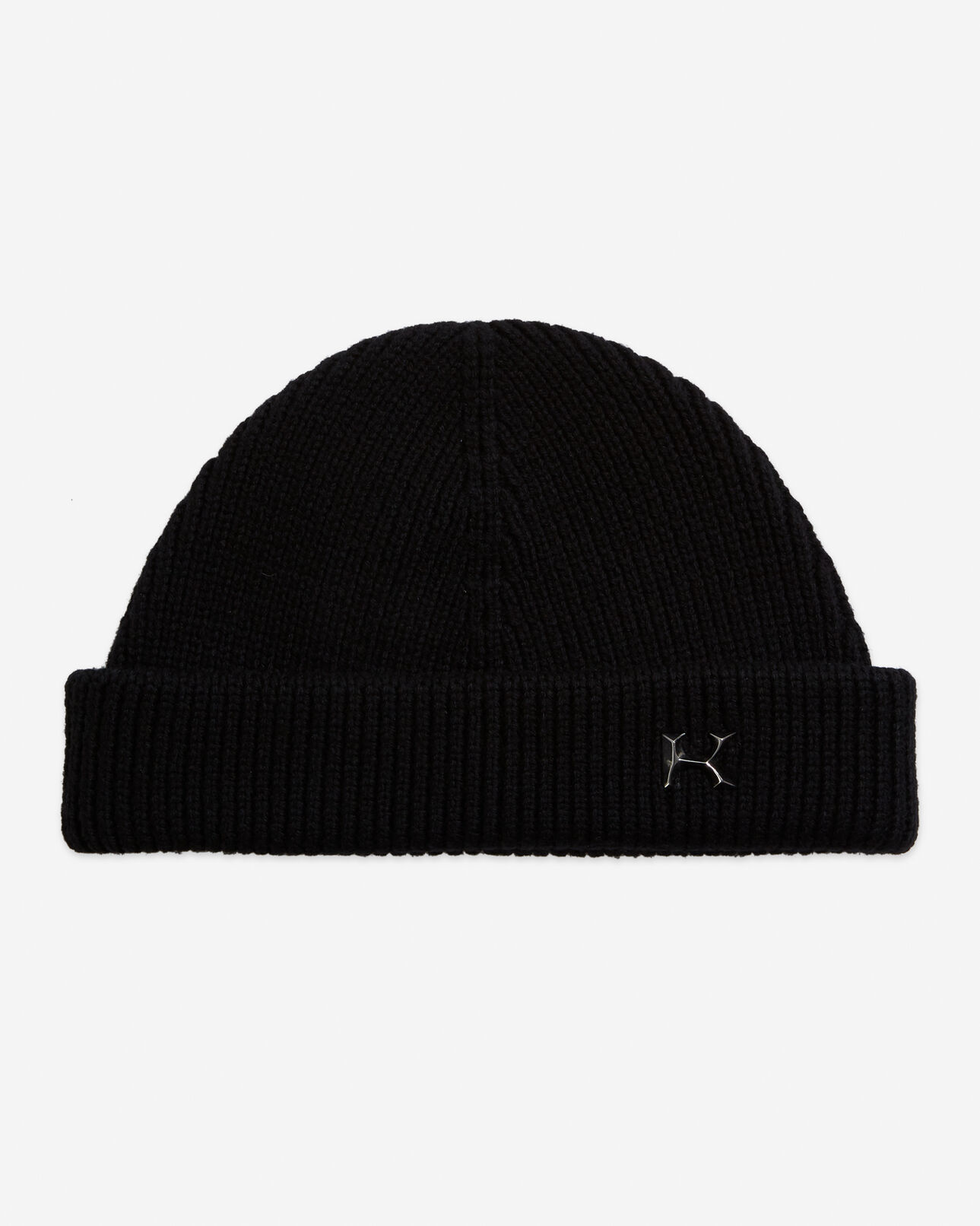 The Kooples MIXTE BLACK bonnet court laine noir à monogramme k