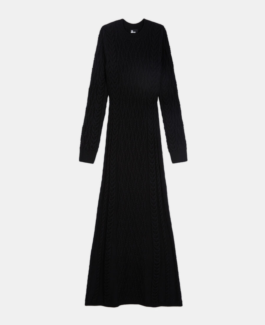 robe longue en laine noire