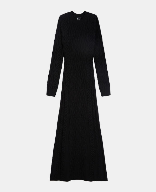 Long black wool dress
