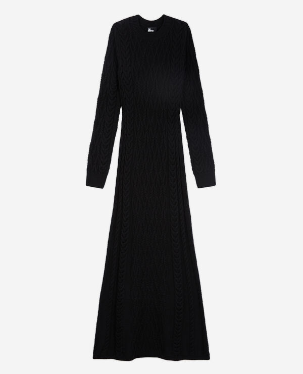 Vestido largo lana negro