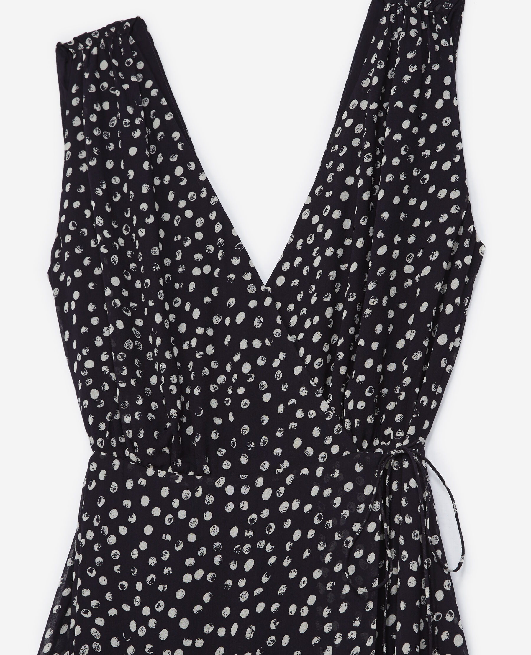 Navy blue wrap dress with polka dots The Kooples US
