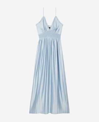The Kooples F LIGHT BLUE blue pleated maxi dress