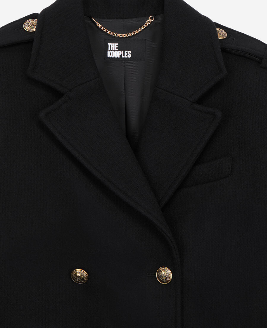 black wool-blend pea coat