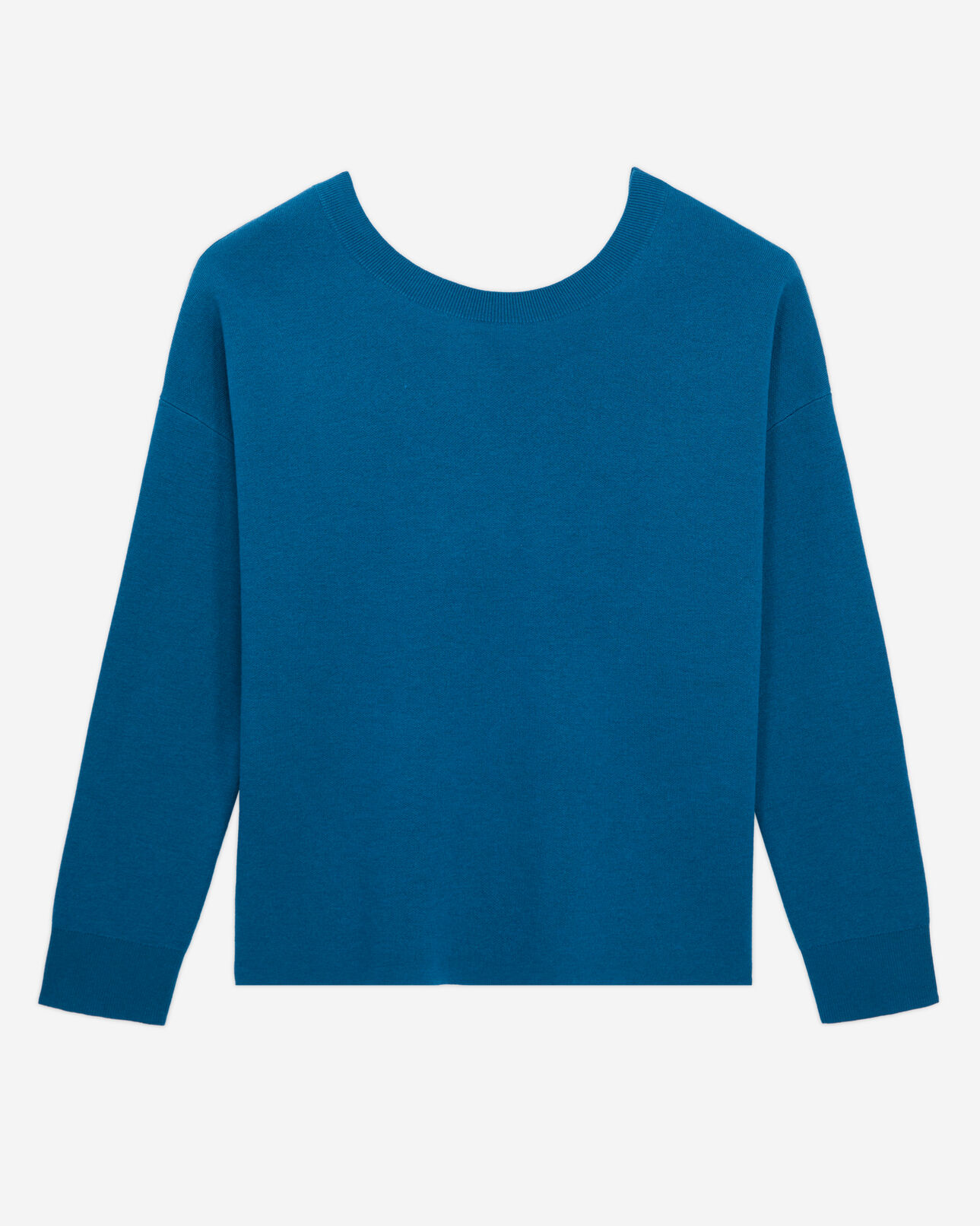 The Kooples WOMEN MEDIUM BLUE blue sweater with buttoning on the back