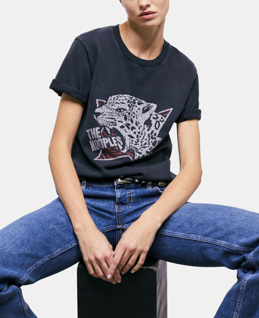 leopard screen print t-shirt
