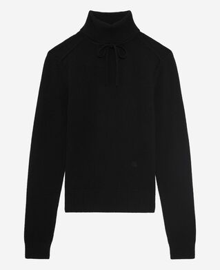 The Kooples FEMME BLACK pull col roulé en cachemire noir