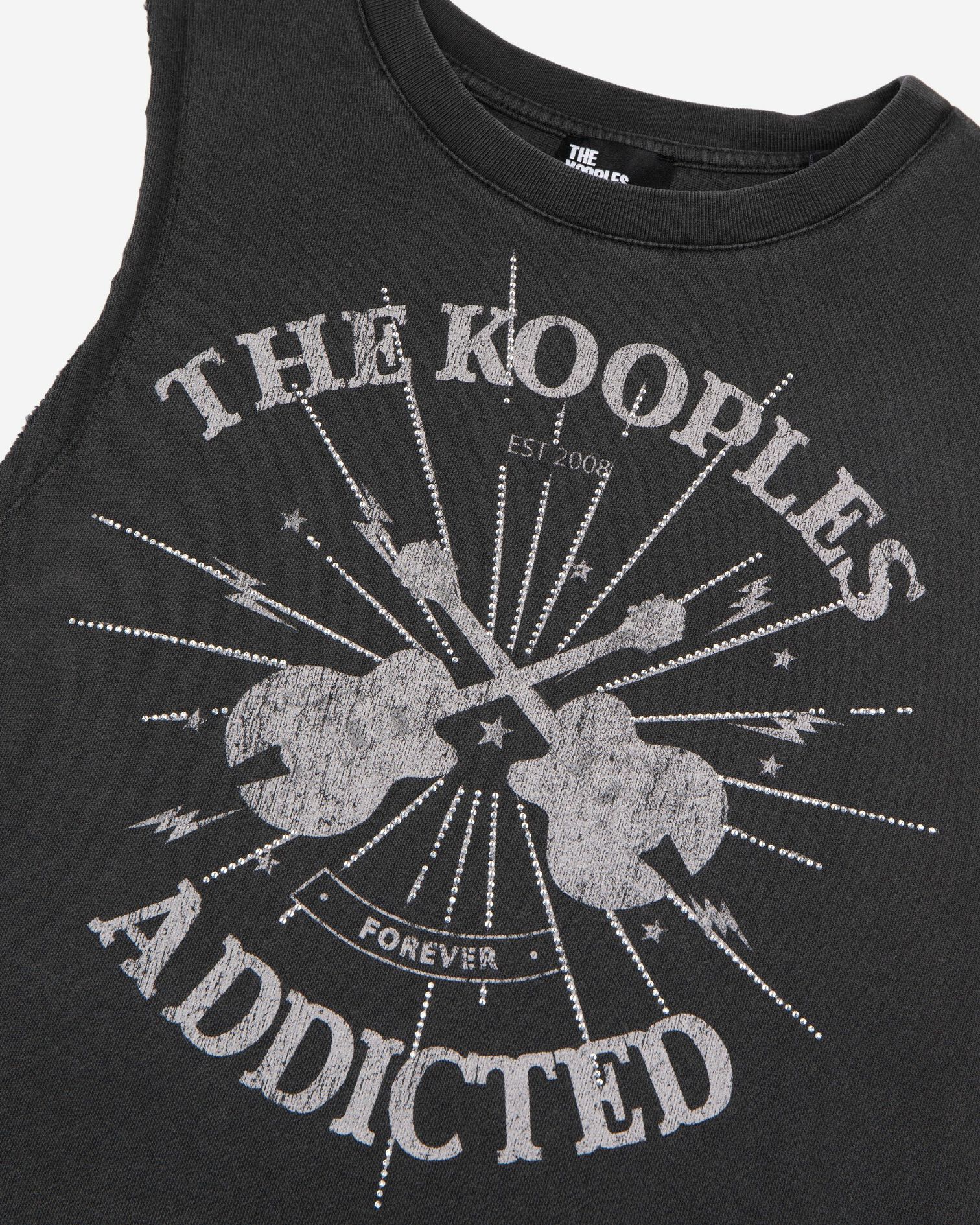 Tank top with faded black screen print, BLACK WASHED, hi-res image number null