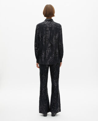 The Kooples MUJER BLACK camisa negra de lentejuelas