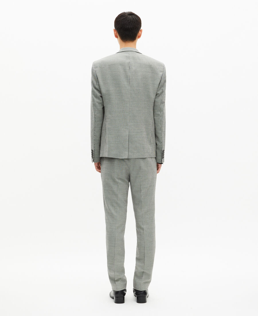 The Kooples MEN BLACK GREY black and white houndstooth suit jacket