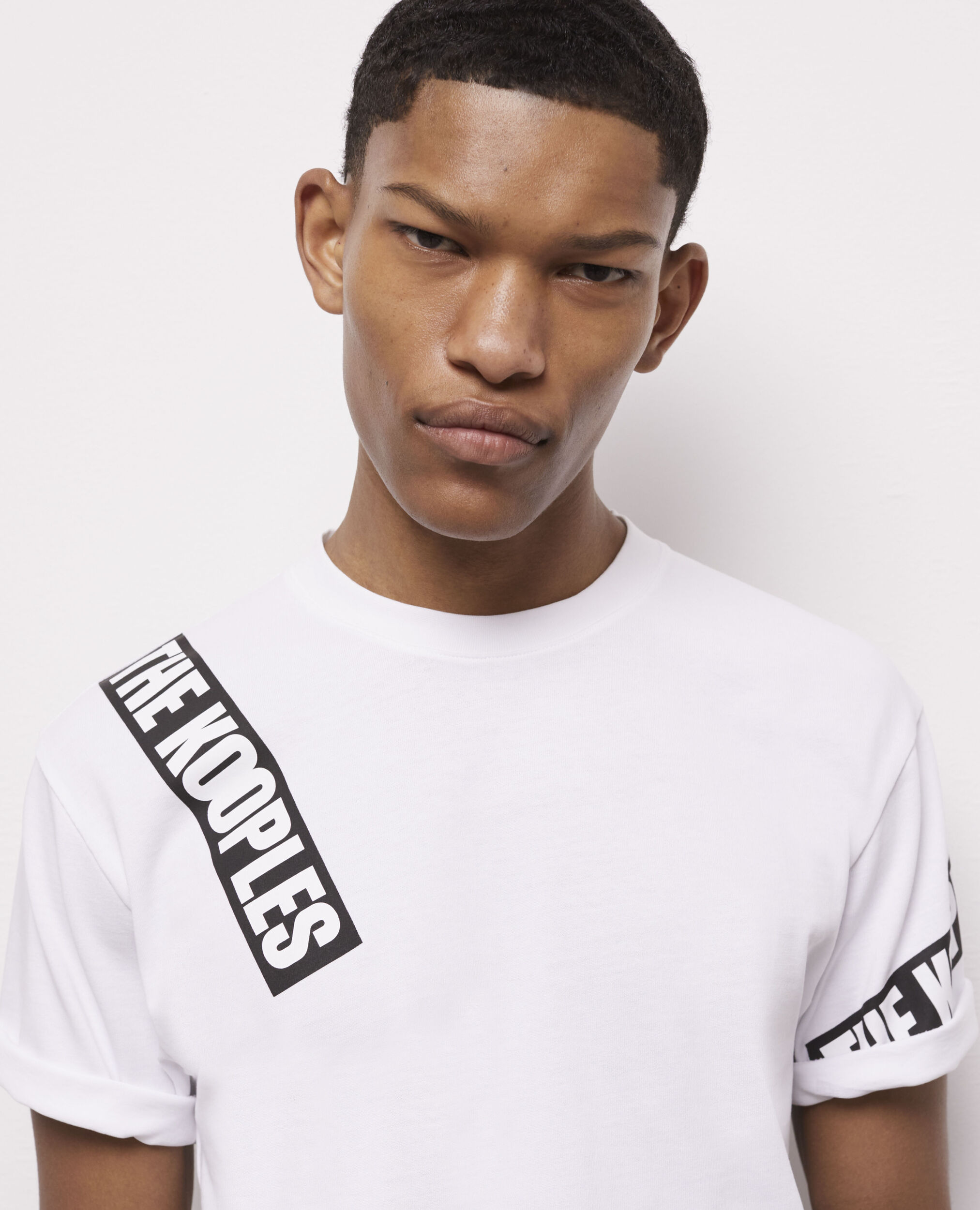 Camiseta blanca Tape logotipo para hombre, WHITE, hi-res image number null