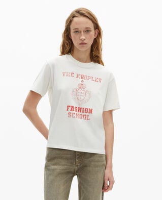 The Kooples WOMEN ECRU t-shirt with ecru screen print