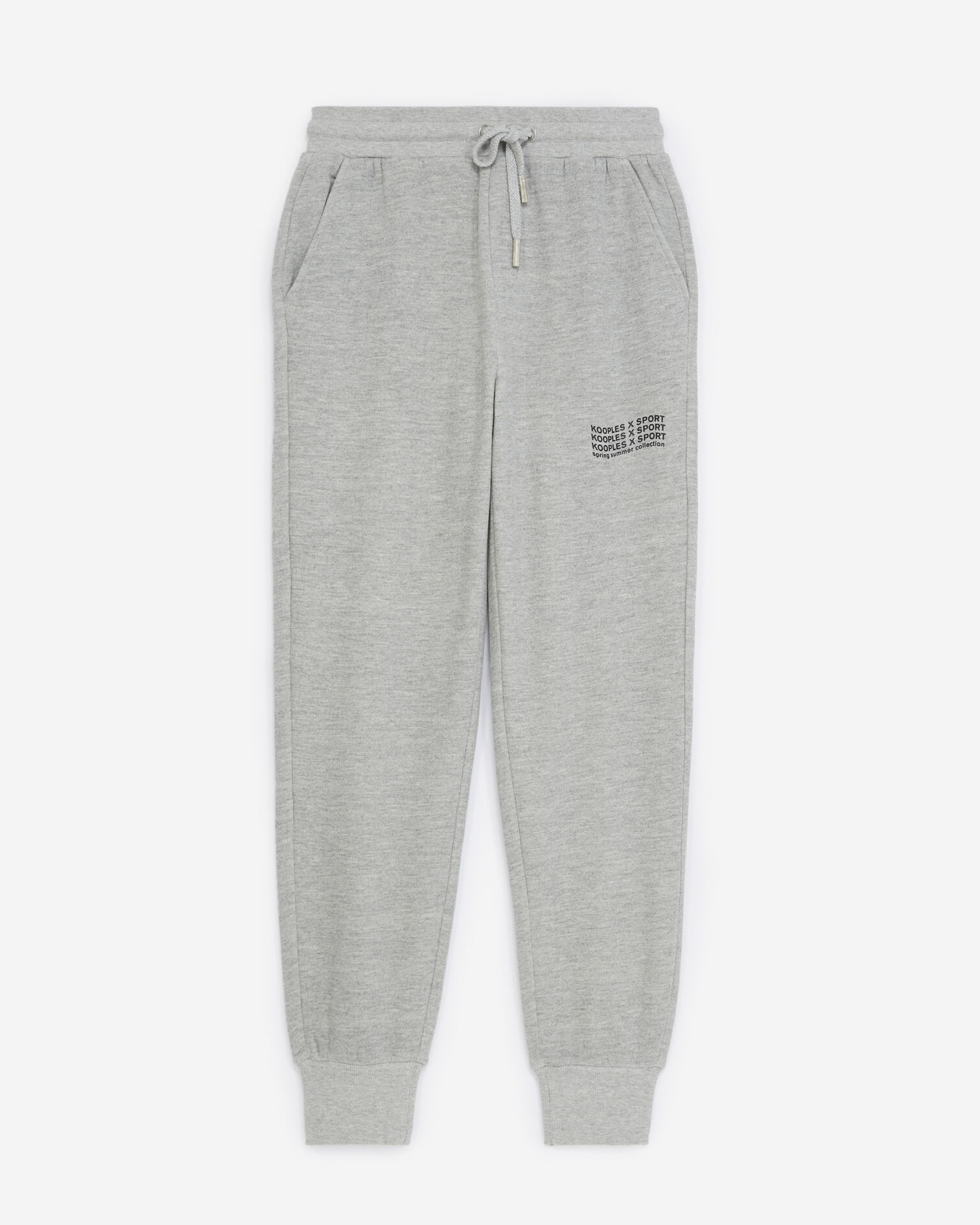 Jogging gris à logo imprimé, LIGHT GREY MELANGE, hi-res image number null