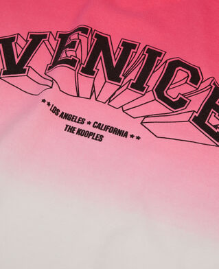 The Kooples F RETRO PINK gradient pink t-shirt with venice serigraphy
