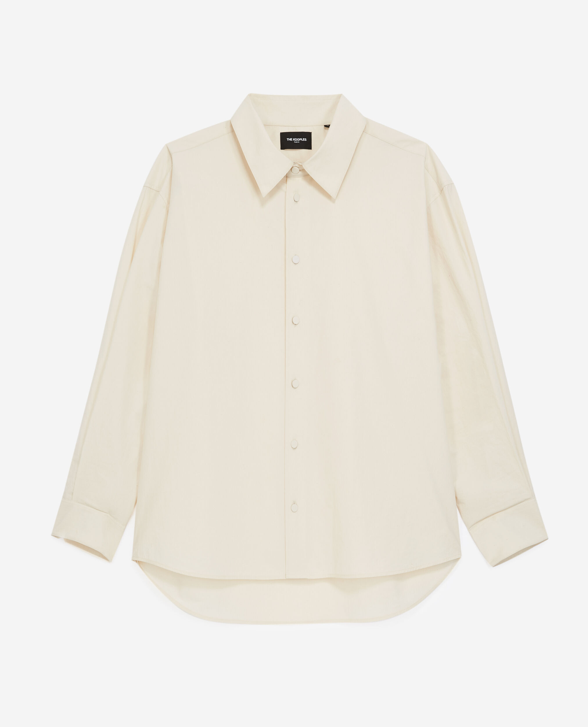 Beige shirt with large classic collar, BEIGE, hi-res image number null