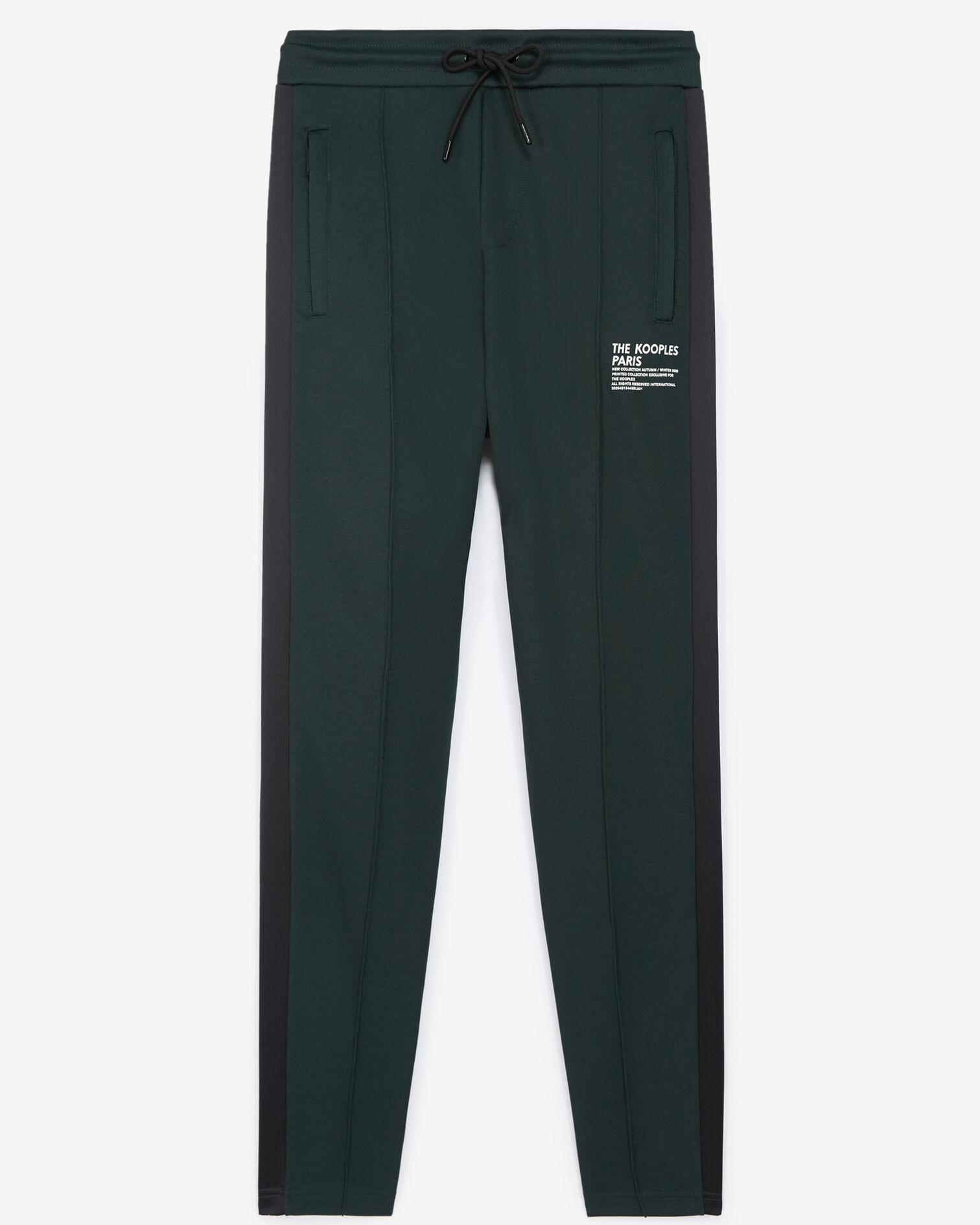 Jogging vert bouteille bande satin grise, BOTTLE GREEN, hi-res image number null