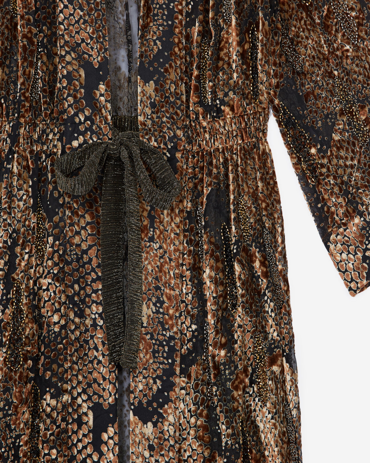 The Kooples FEMME BROWN kimono imprimé serpent burn-out