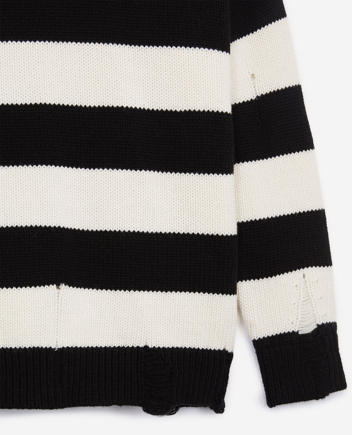 Black and outlet white cashmere sweater