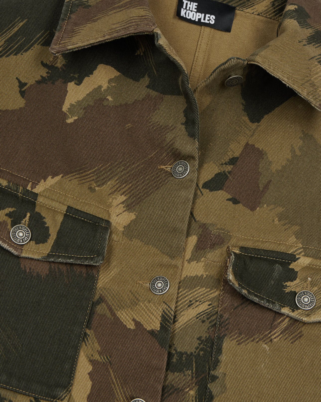 The Kooples WOMEN CAMOUFLAGE short camouflage denim jacket