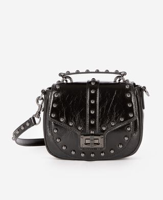The Kooples WOMEN BLACK emily rounded bag with black studs