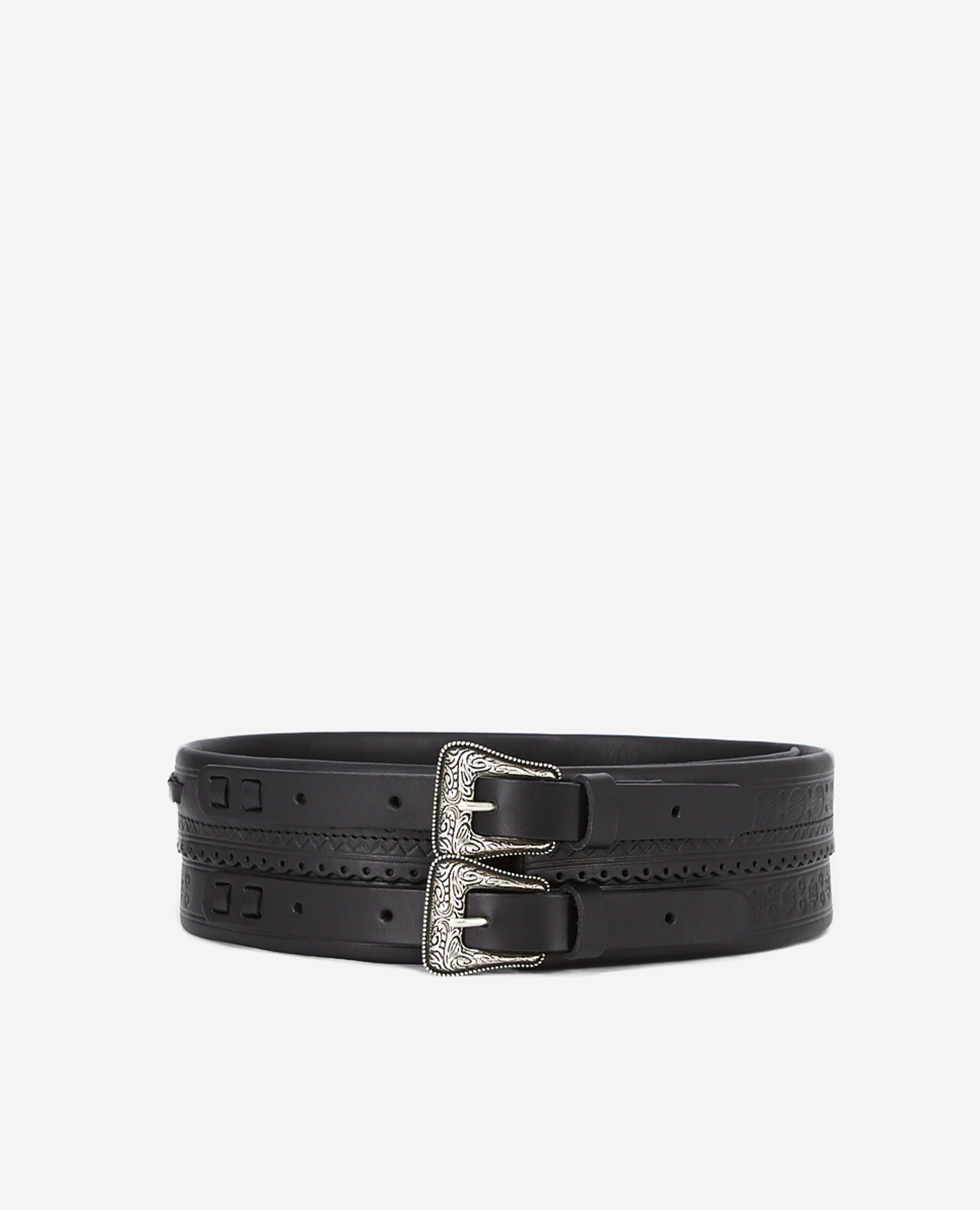 Belt two top buckles
