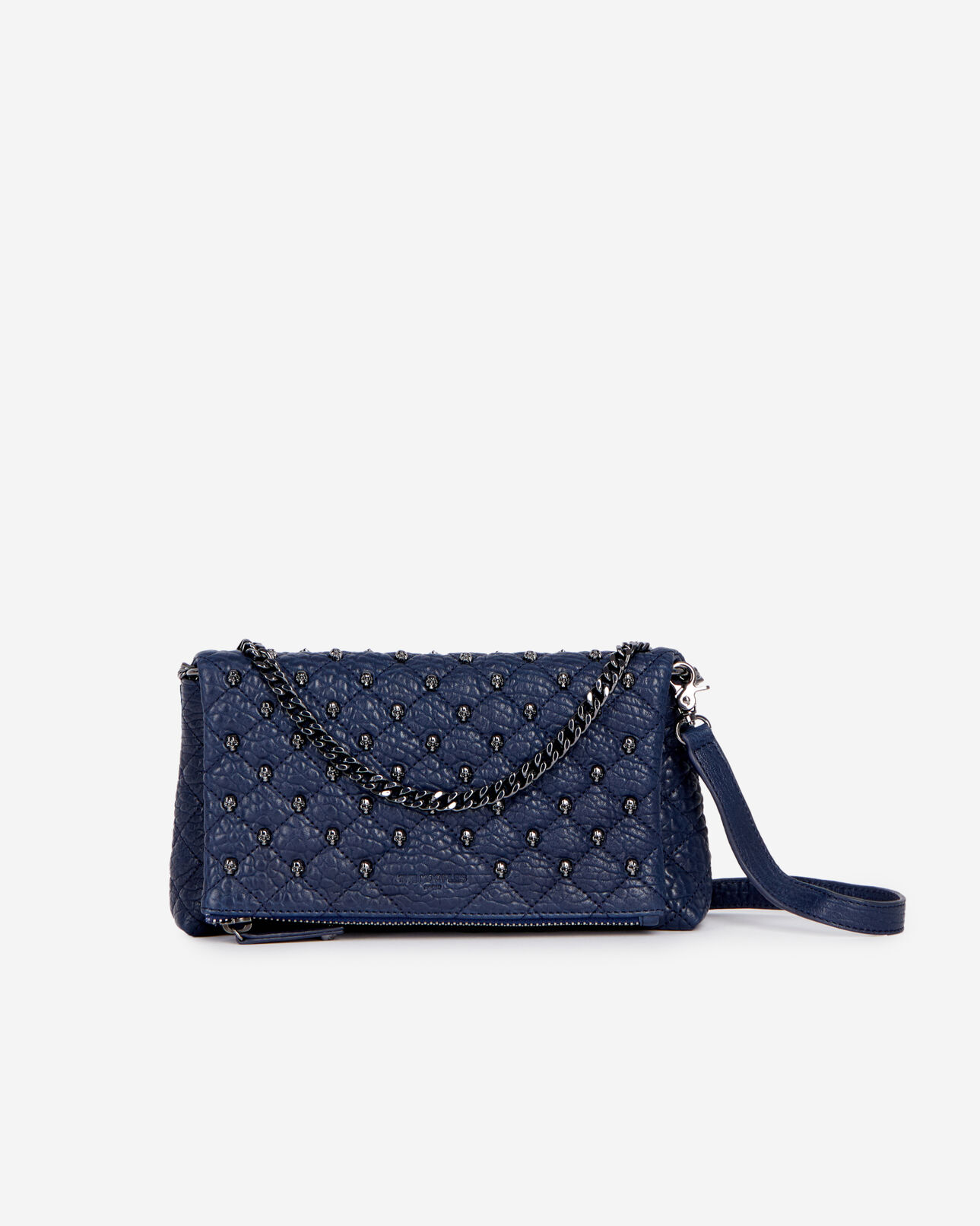 The Kooples FEMME NAVY pochette héritage small en cuir bleu marine
