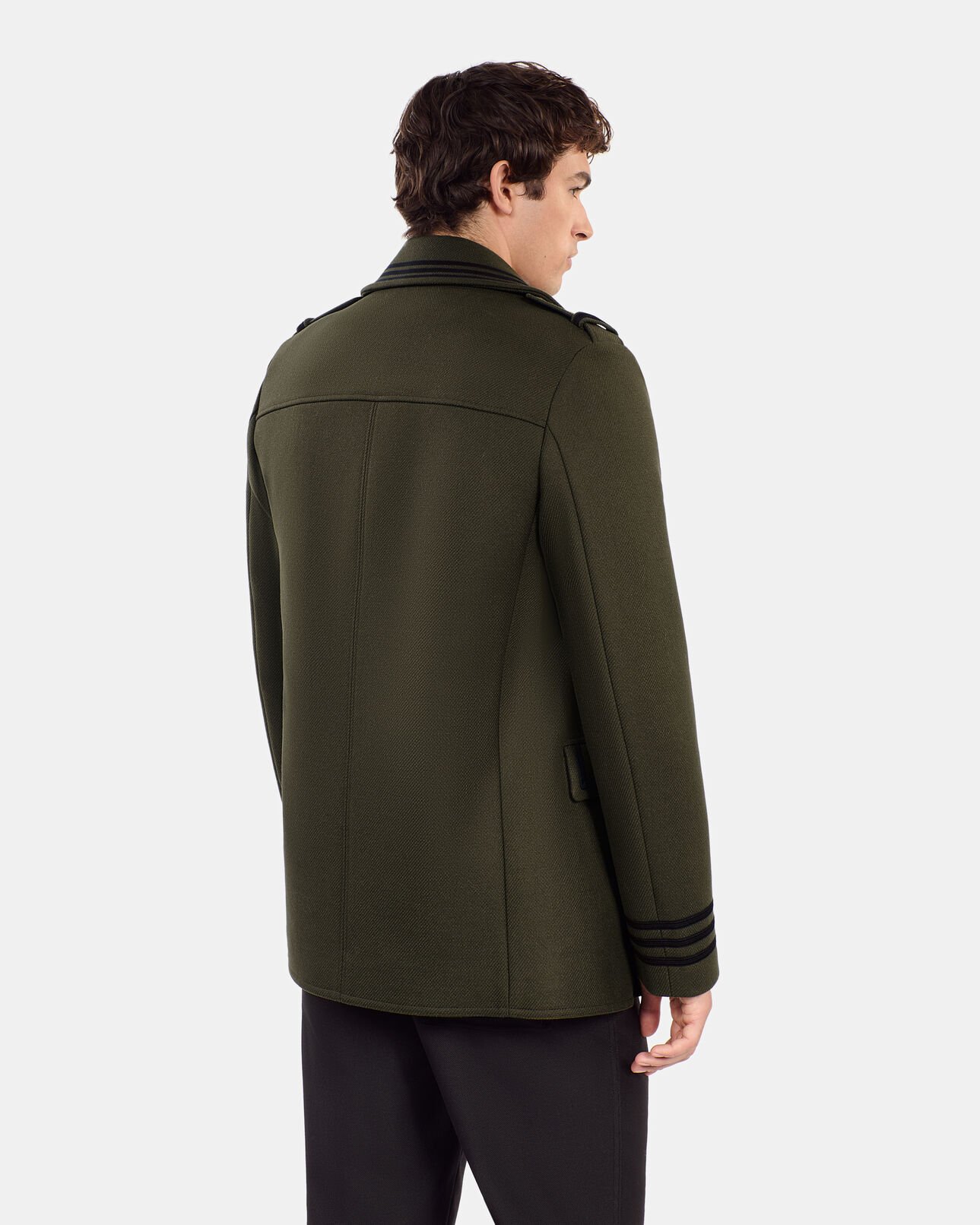 The Kooples MEN KAKI khaki officer-style pea coat