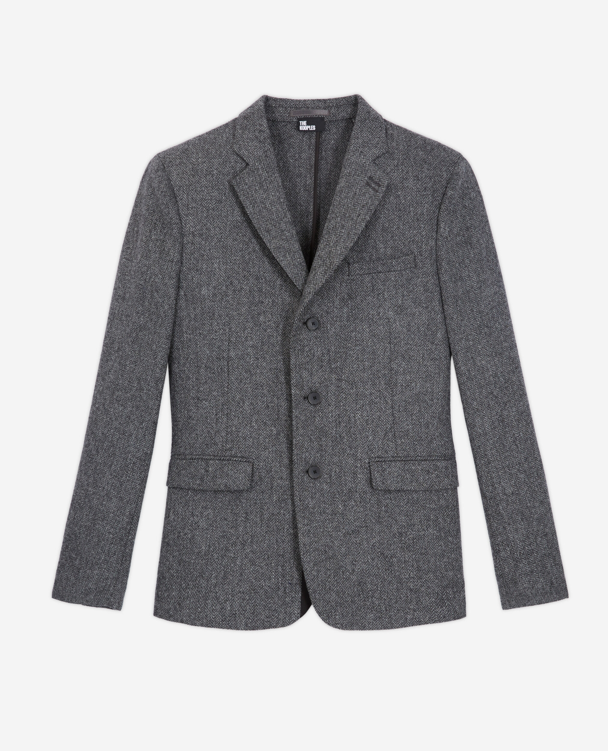 Gray patterned wool jacket, GREY, hi-res image number null