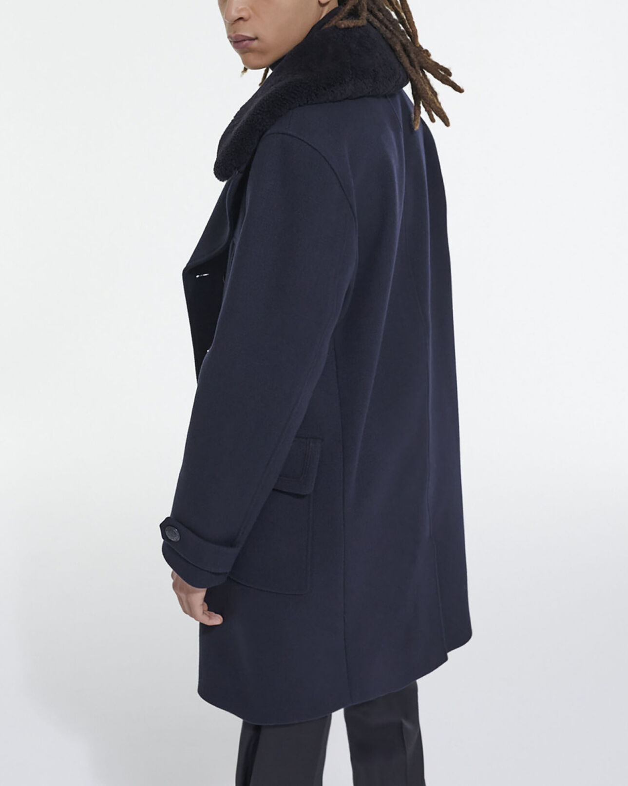 The Kooples HOMME DARK NAVY manteau en laine bleu marine
