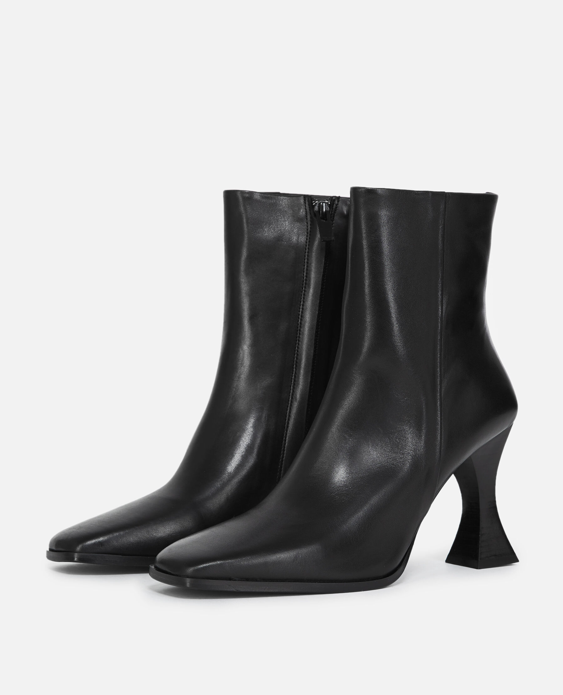 Heeled black ankle boots in smooth leather The Kooples