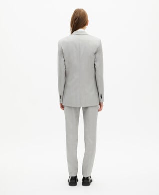 The Kooples FEMME BEIGE veste tailleur simple boutonnage grise
