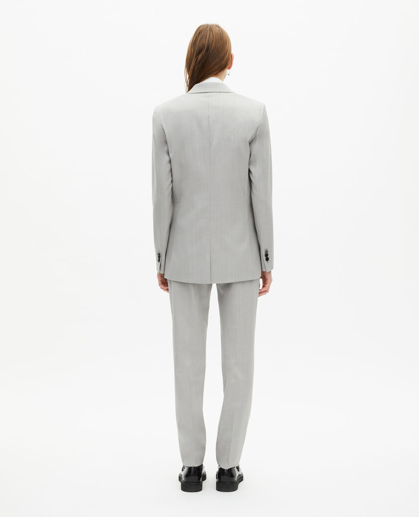 The Kooples WOMEN BEIGE grey single-breasted suit jacket