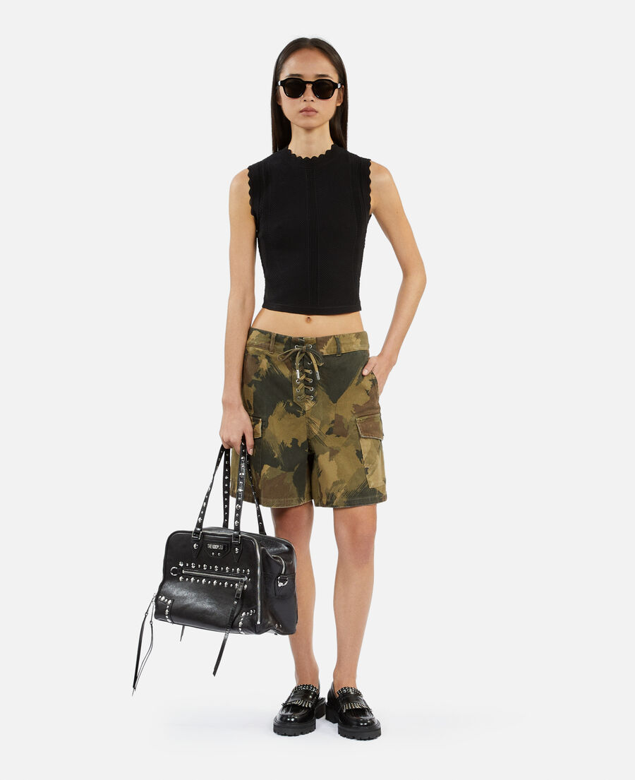 top cropped negro punto