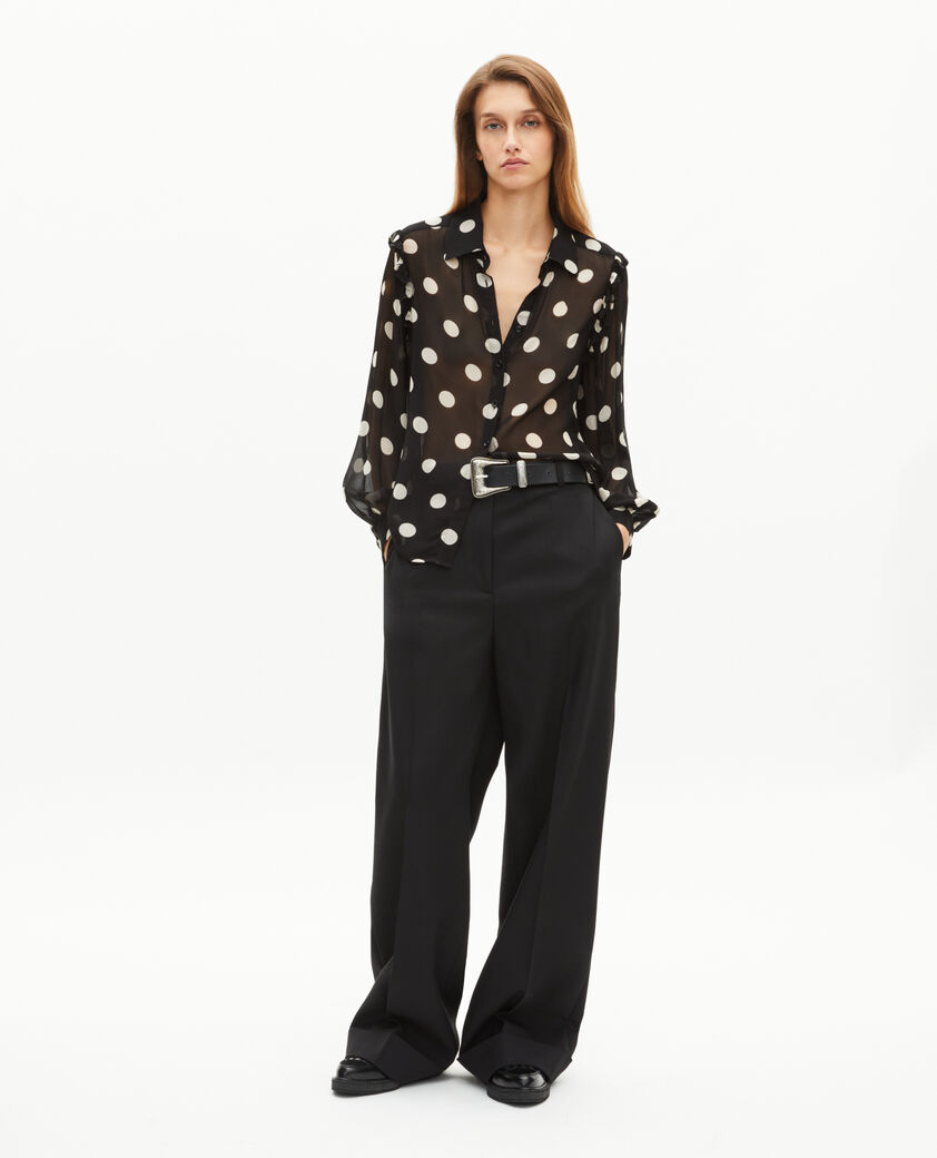 The Kooples FEMME BLACK WHITE chemise à pois noire