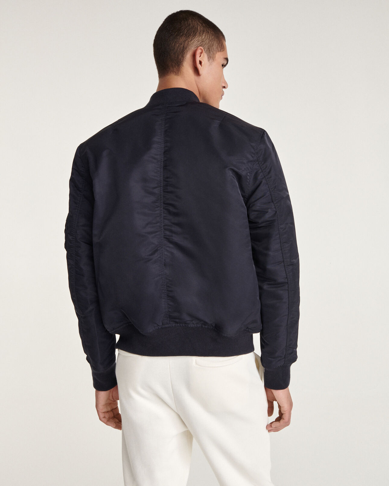 The Kooples HOMME DARK NAVY bomber technique matelassé bleu marine