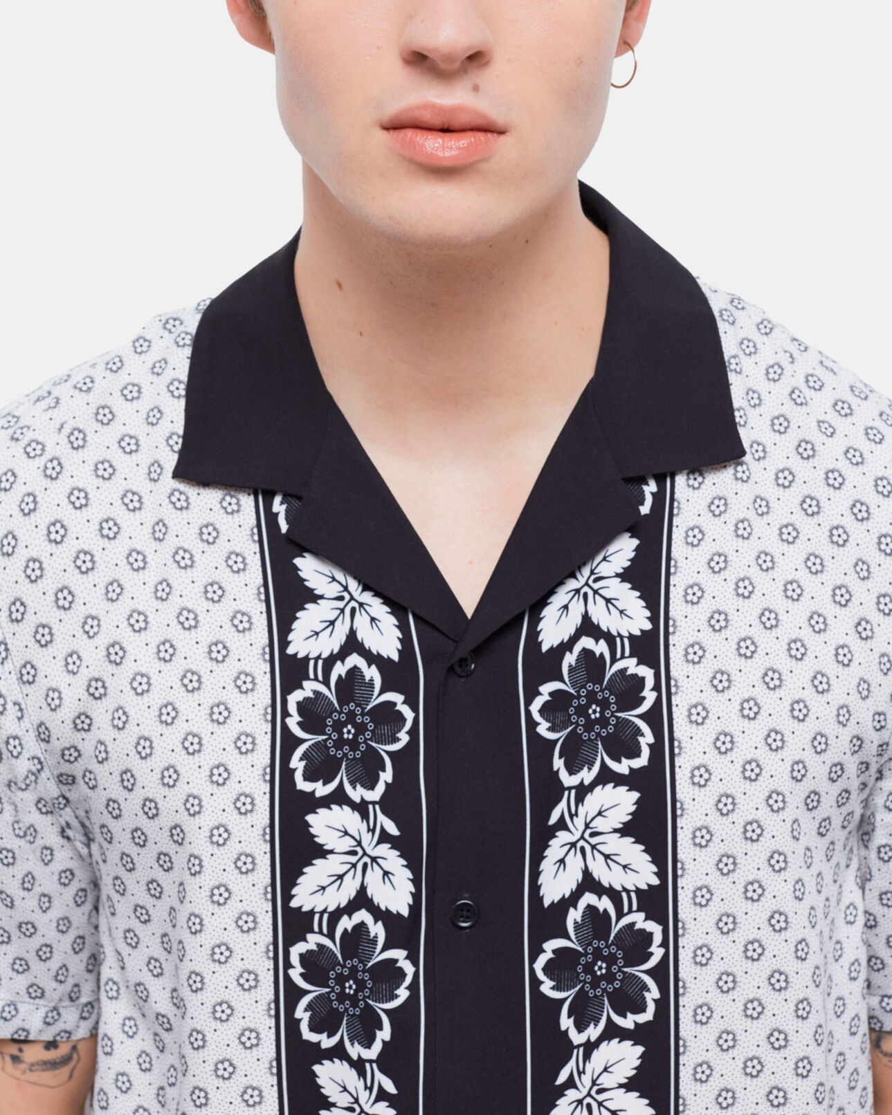 The Kooples MEN ECRU printed shirt