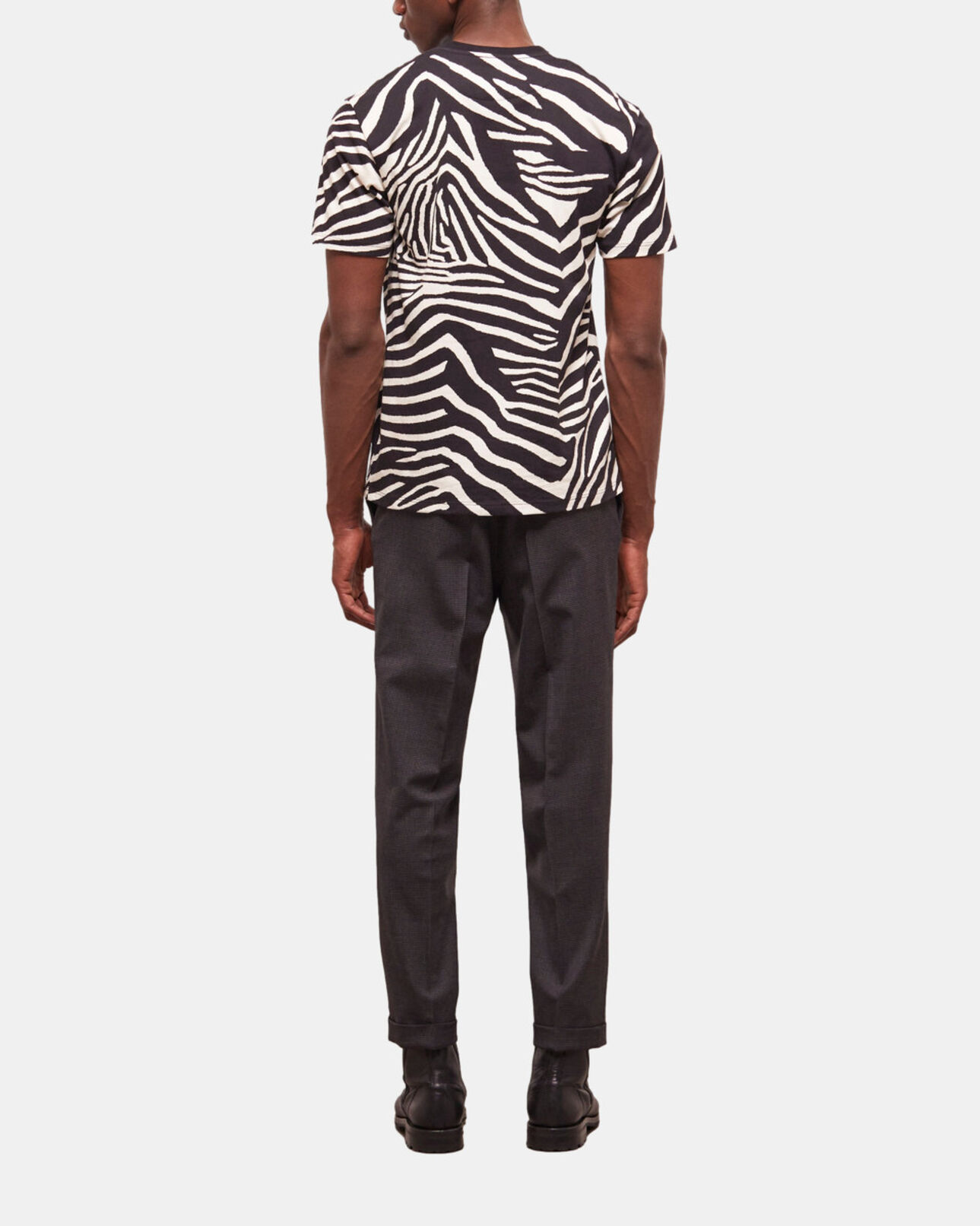 The Kooples MEN BLACK / WHITE men's zebra print t-shirt